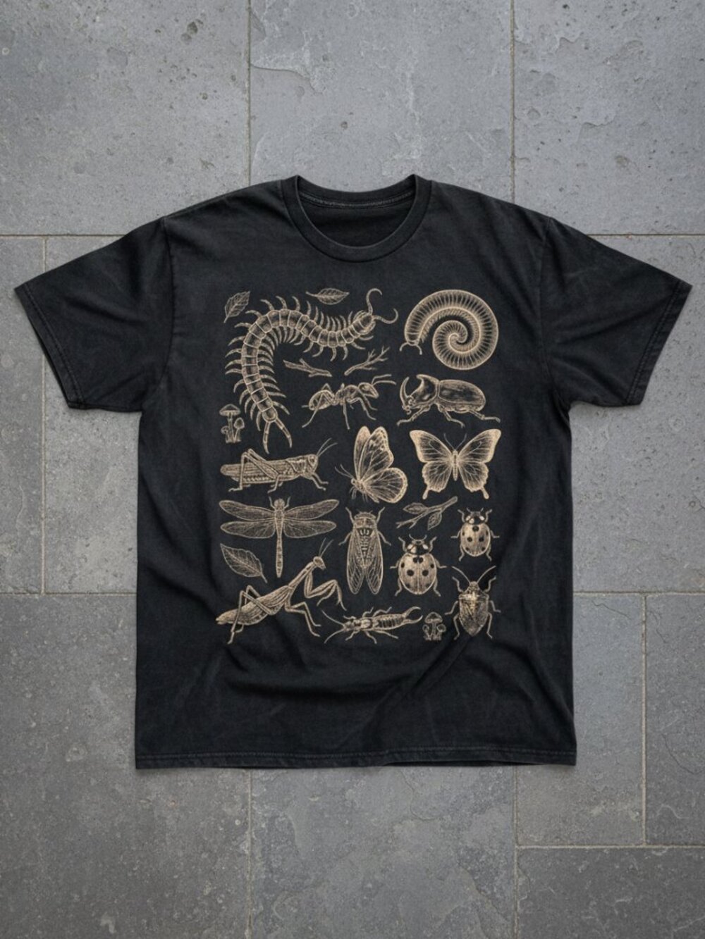 Vintage Insect Entomology Graphic Tee | Retro 90s Bug Tattoo Shirt